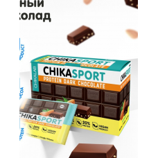 Шоколад протеиновый "CHIKALAB" Тёмный с миндалем (100г)